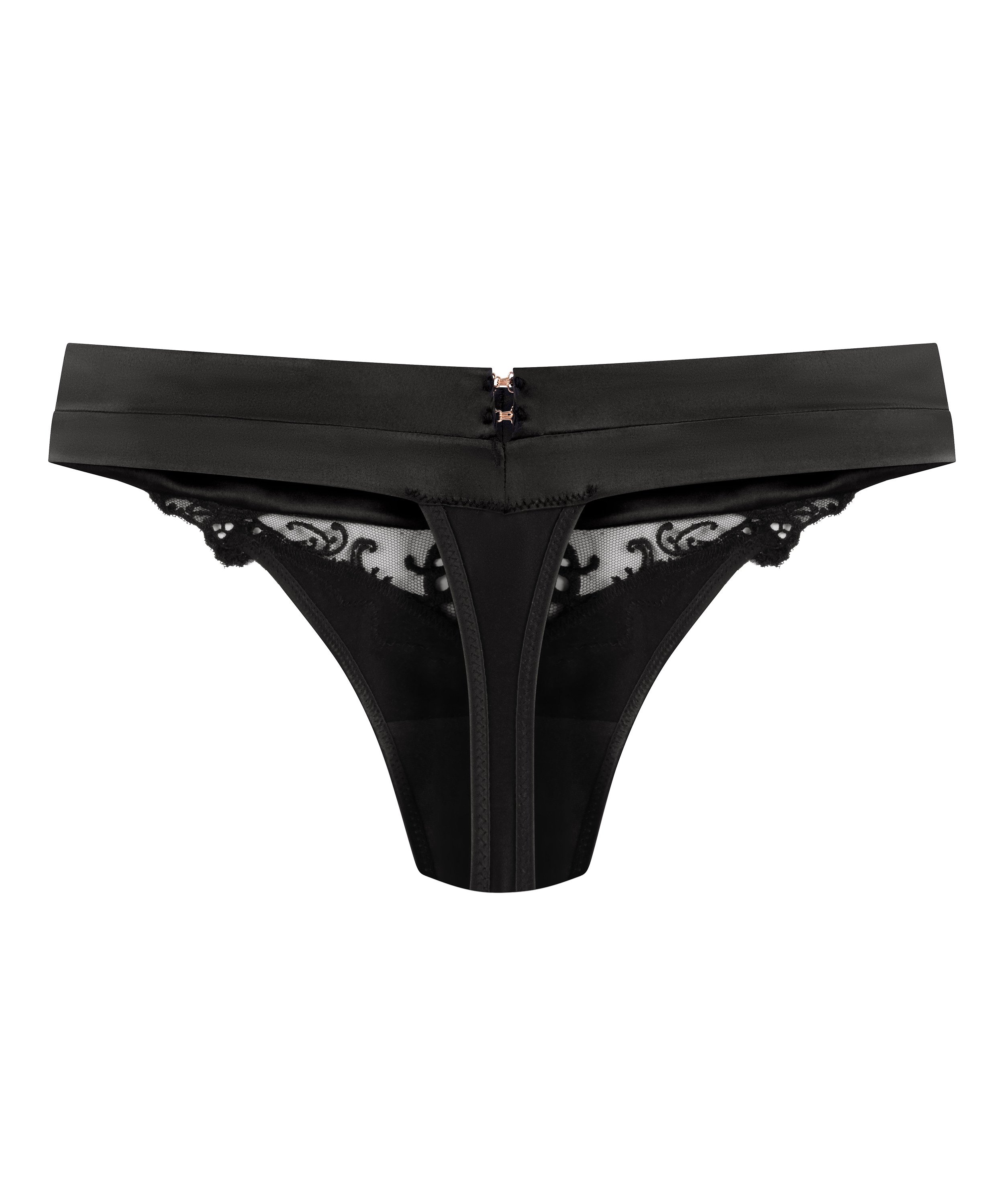 Sveta High Leg String, Black, main