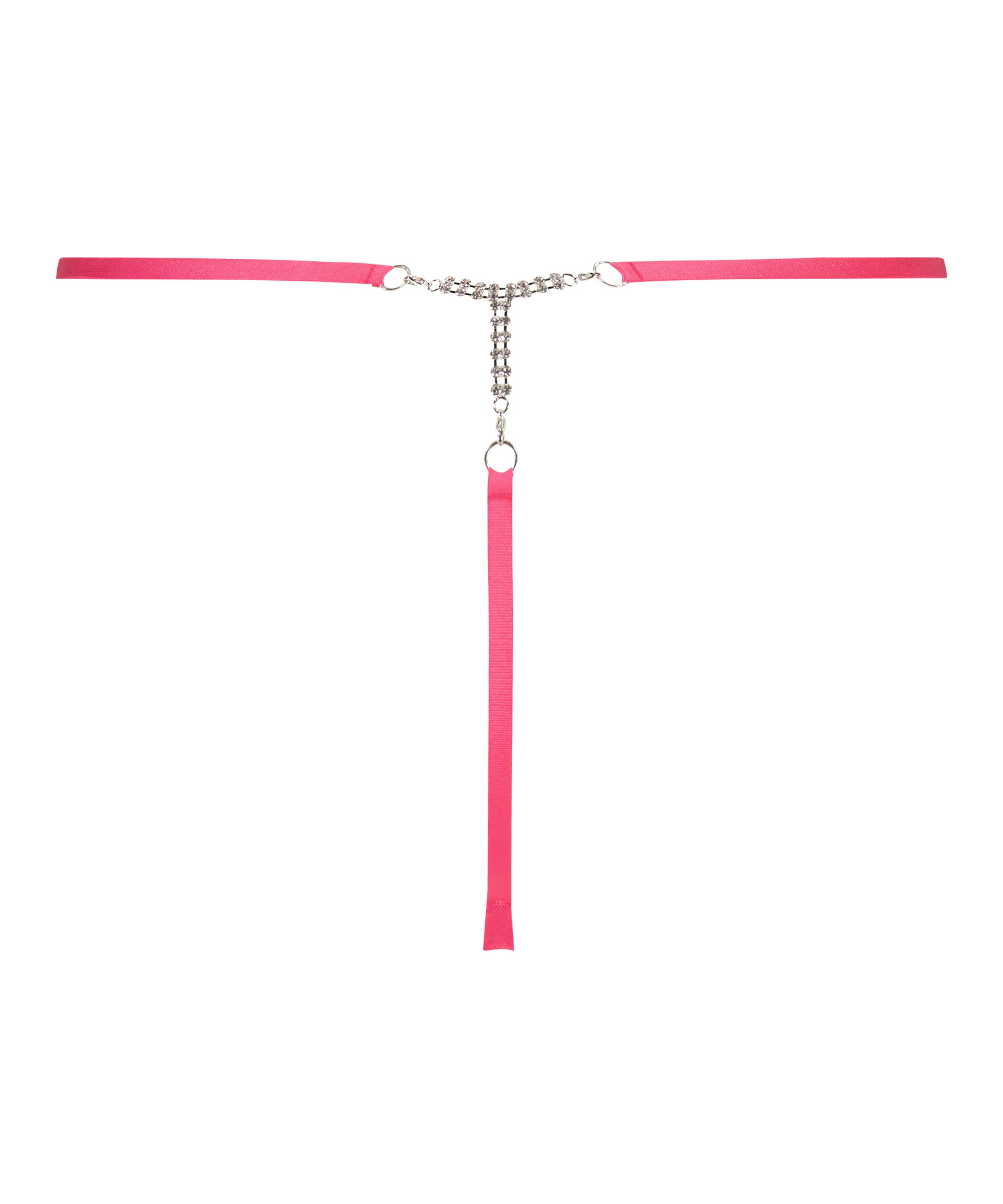 Honey High Leg Rhinestone Thong, Pink, main