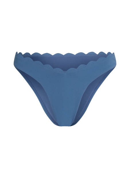 Scallop High-Leg Bikini Bottoms, Blue