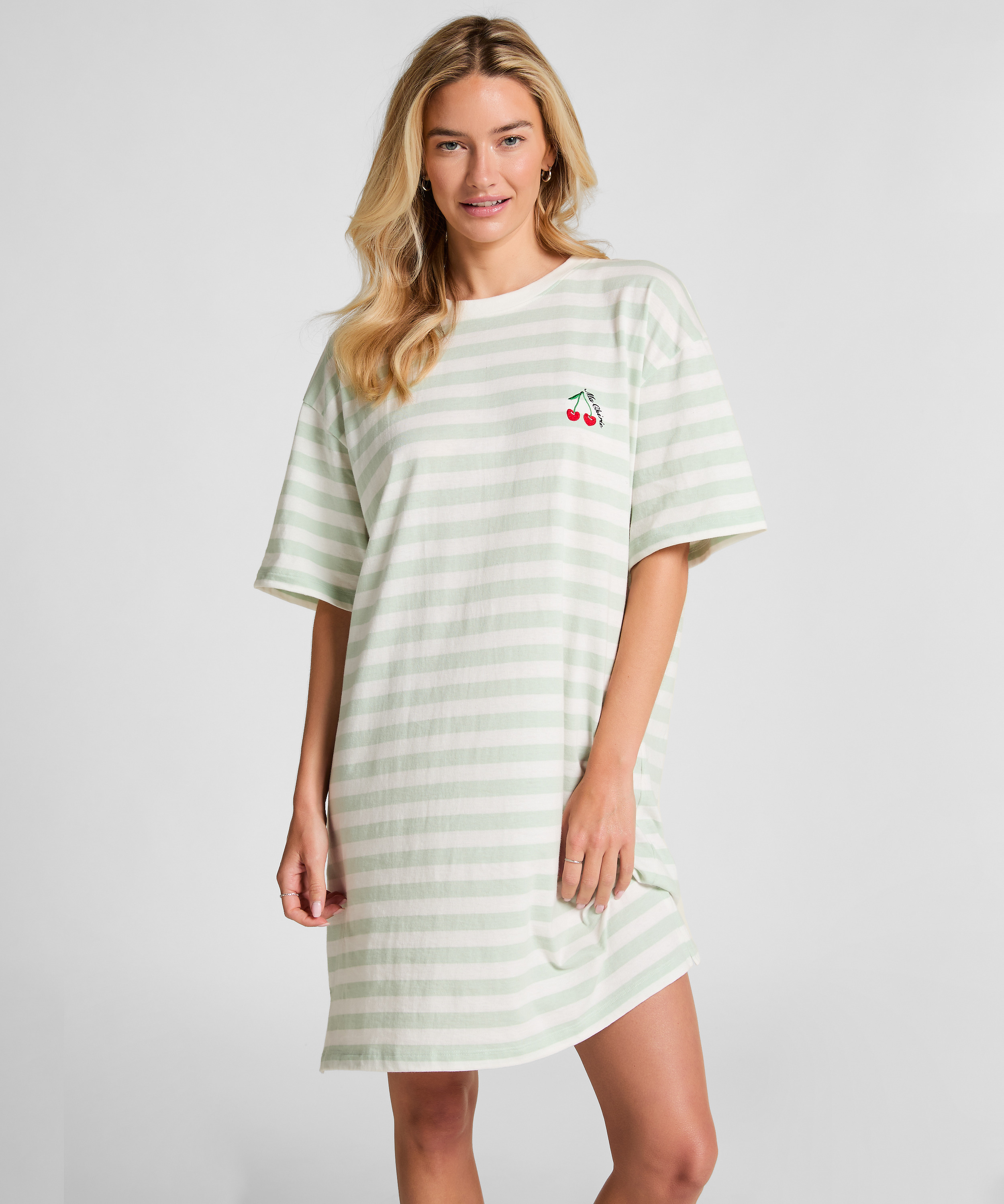 Round Neck Nightshirt, Green, main