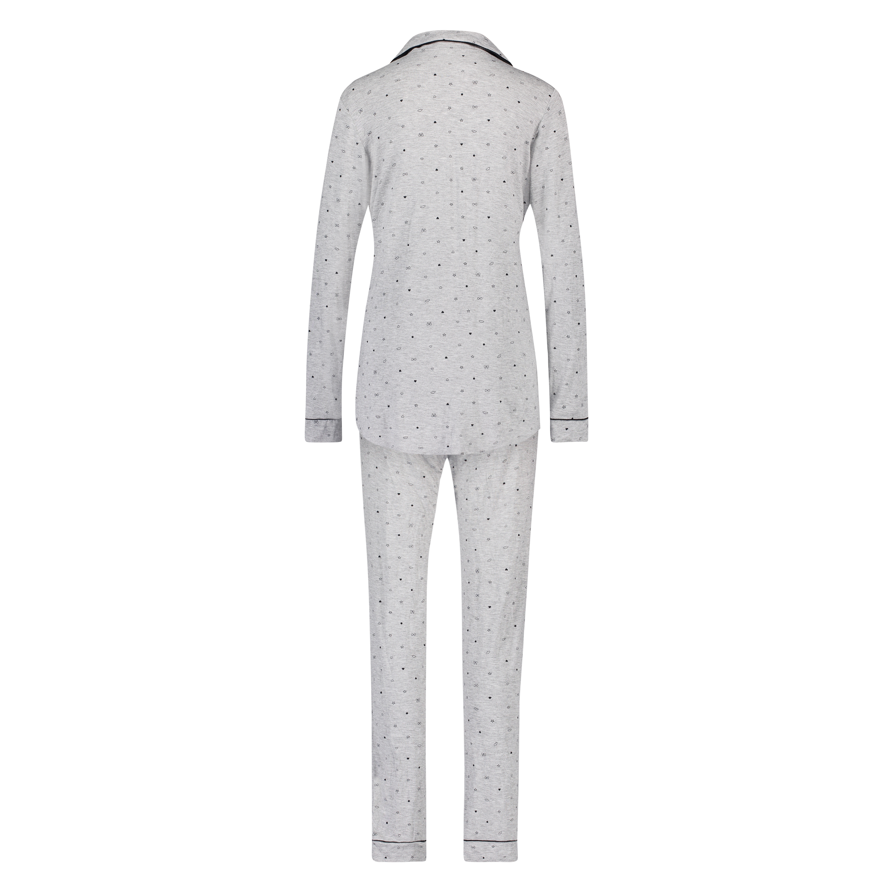 Long Pajama Set, Grey, main