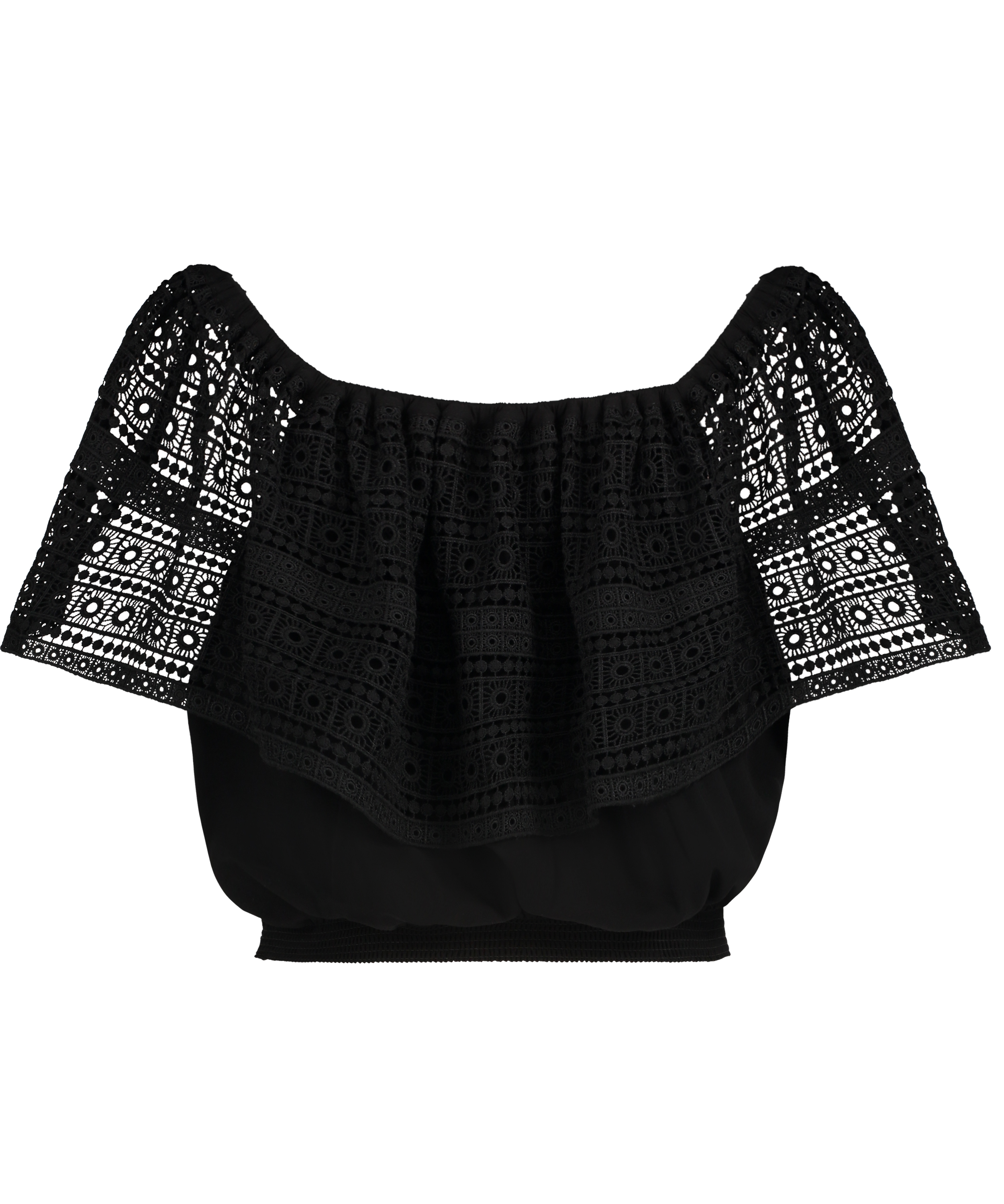 Crochet top, Black, main