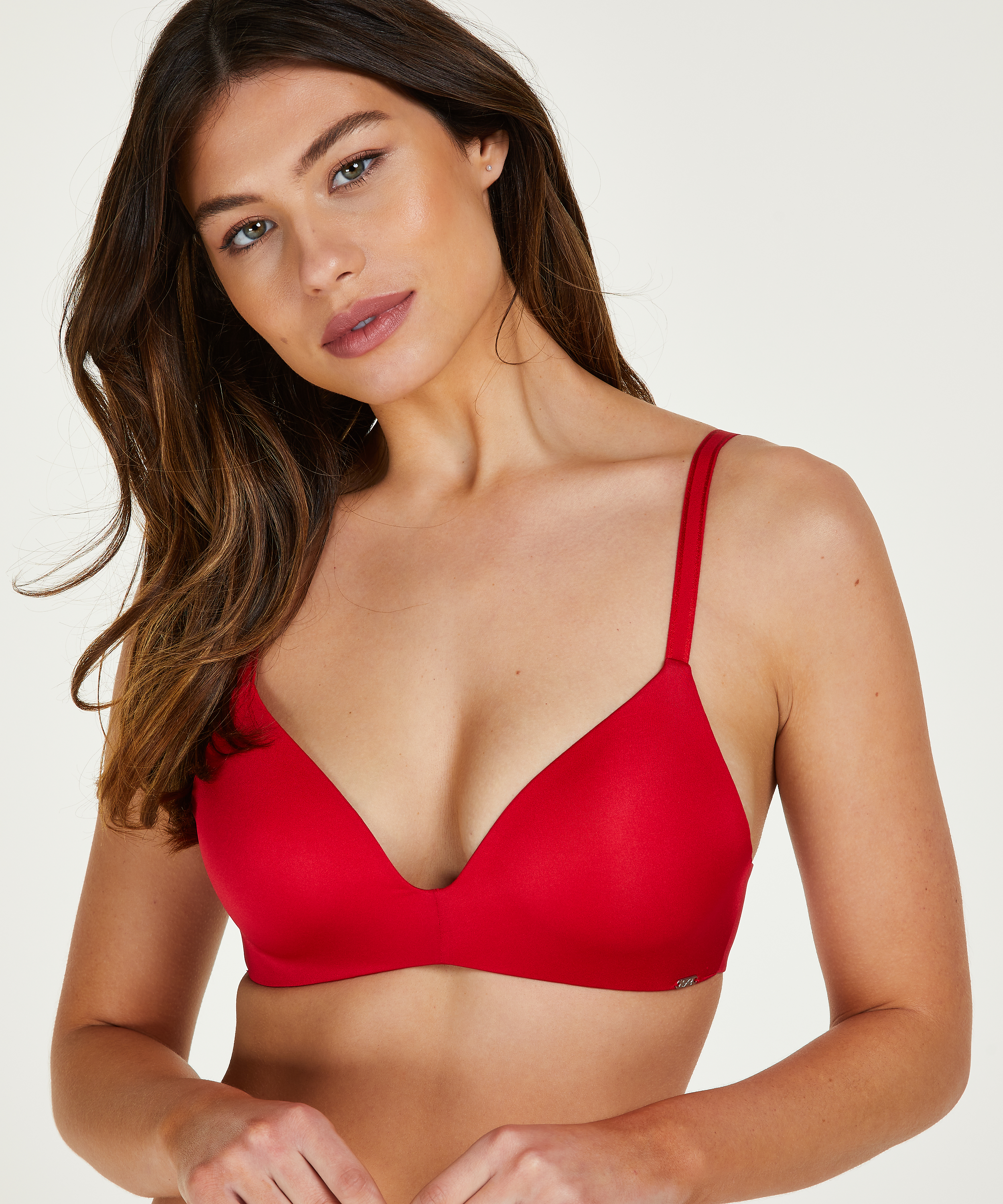 Mona Padded Non-wired Bra, Red, main