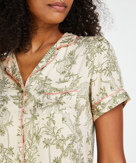 Woven Pyjama Jacket, Beige