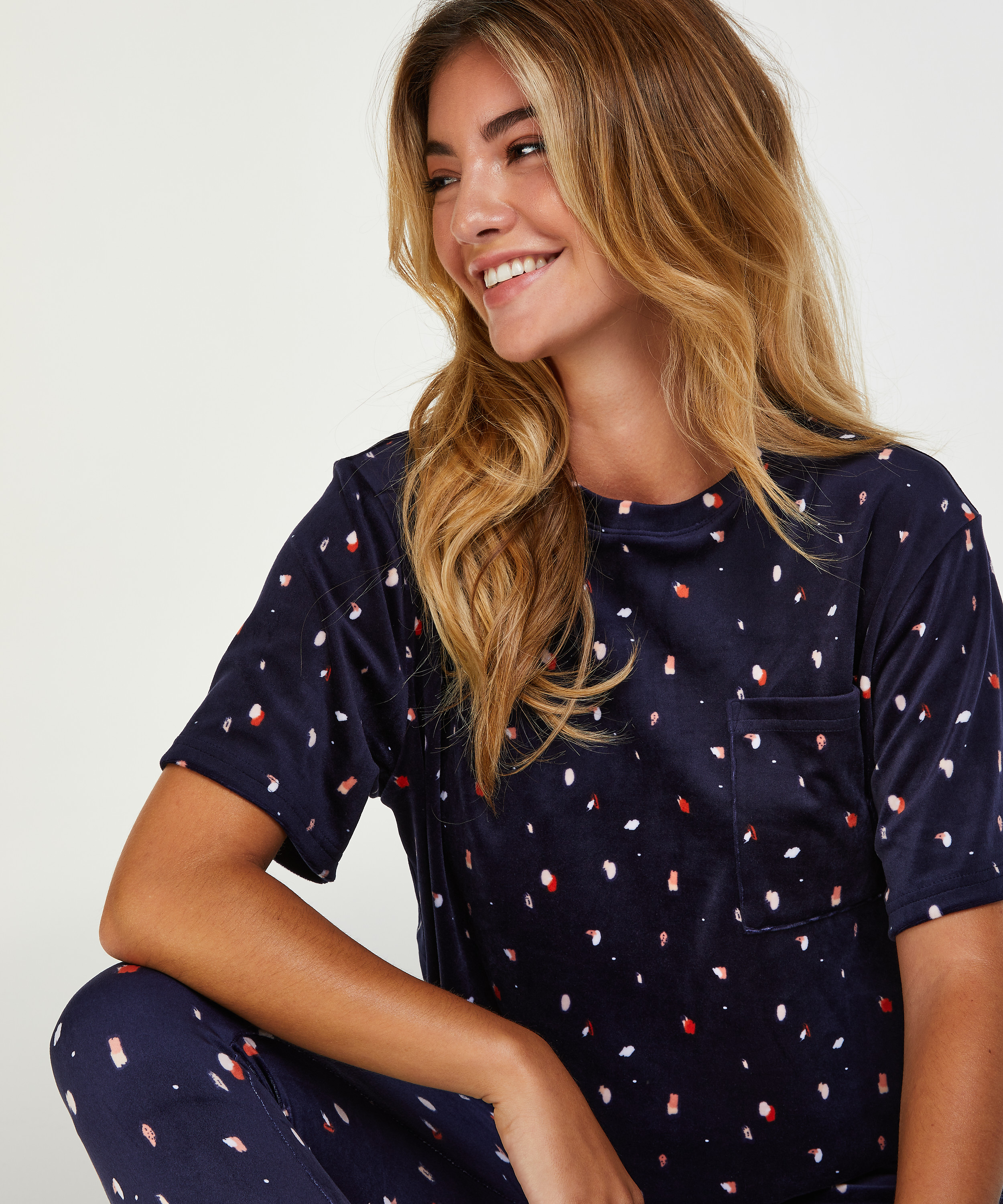 Top Velours Pocket, Blue, main