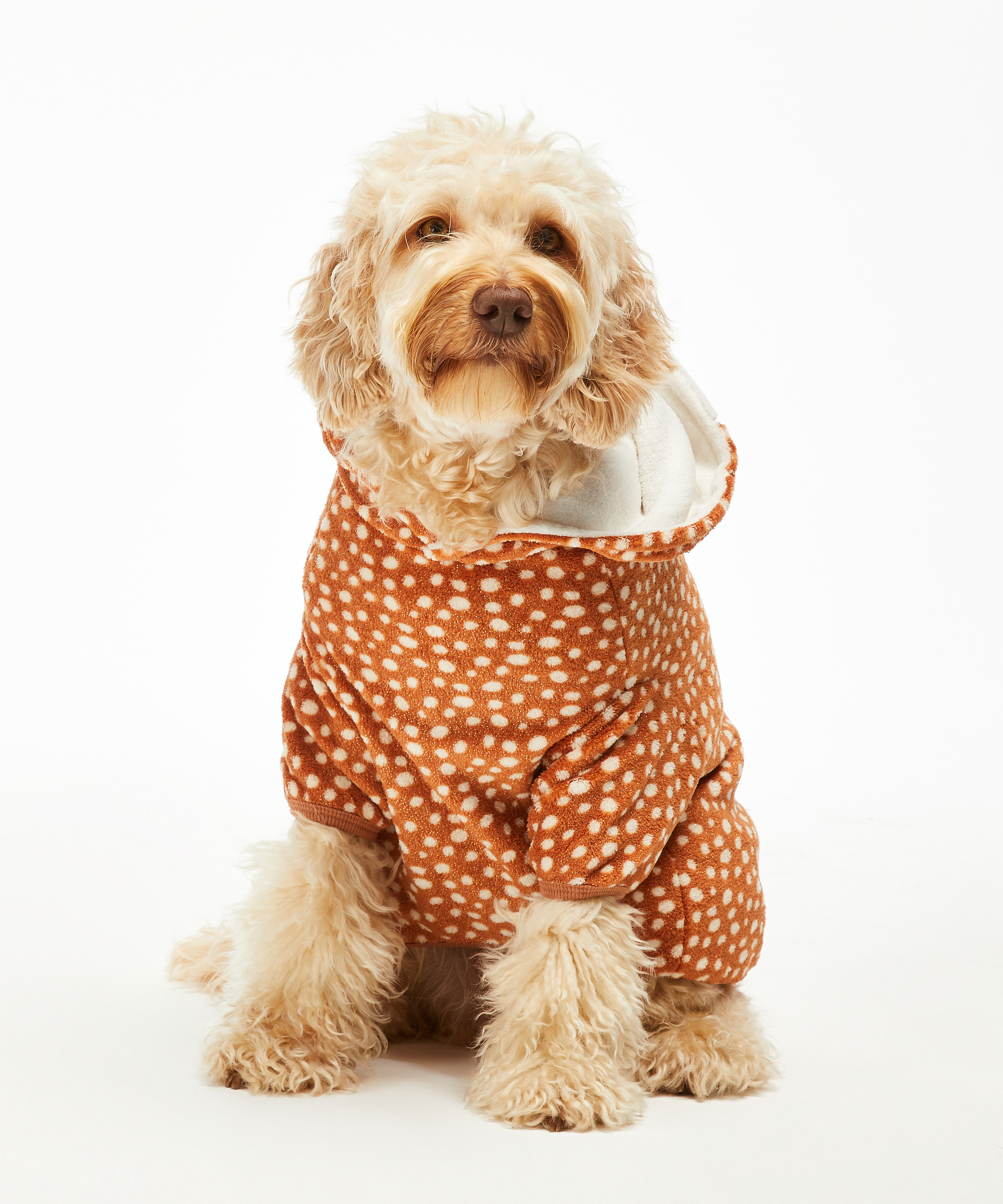 Dog's Fleece Onesie, Brown, main