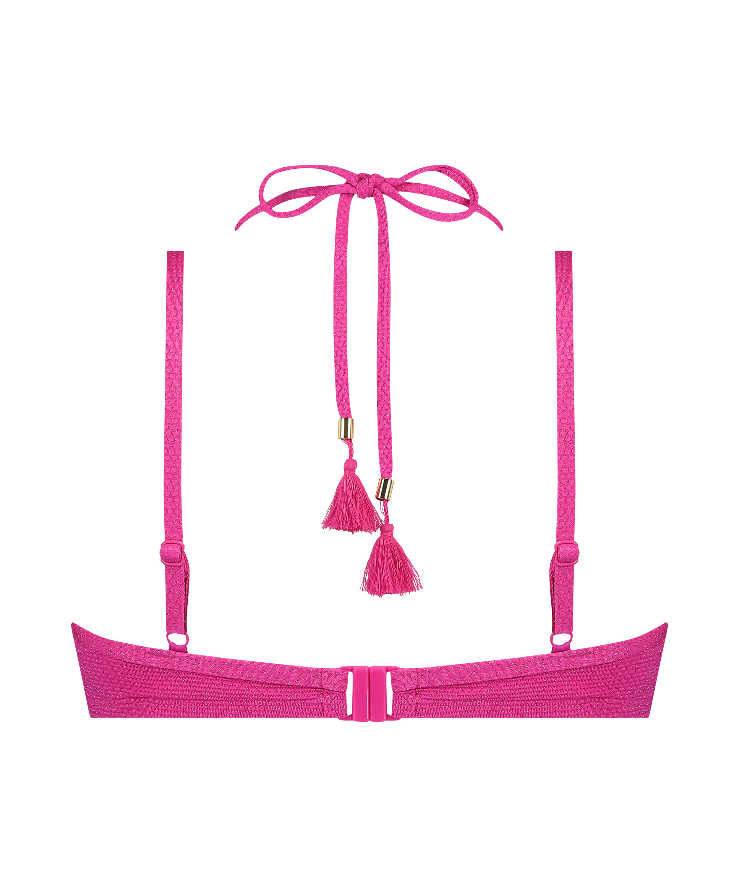 Scallop Lurex Bikini Top, Pink, main