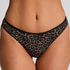 Highleg String Tara Leopard, Black