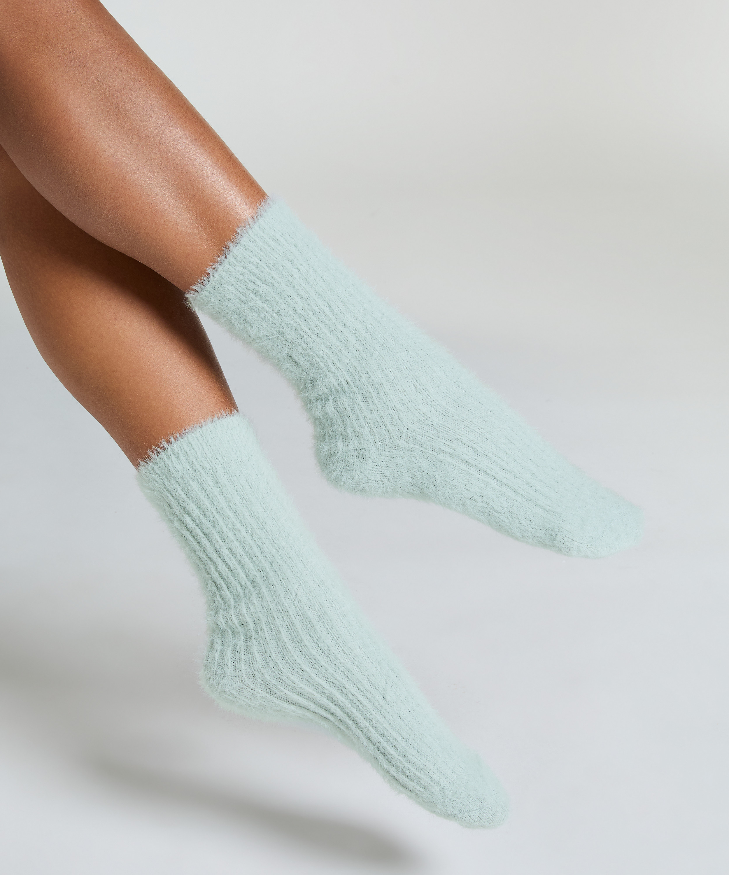 Liv Fluffy Socks, Green, main
