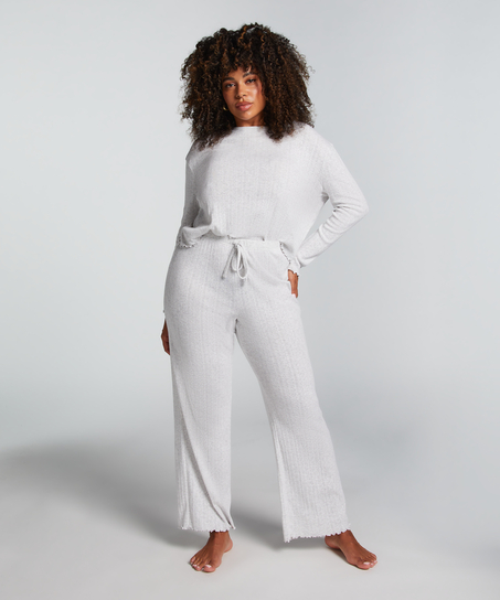 Pointelle Pyjama Pants, Beige