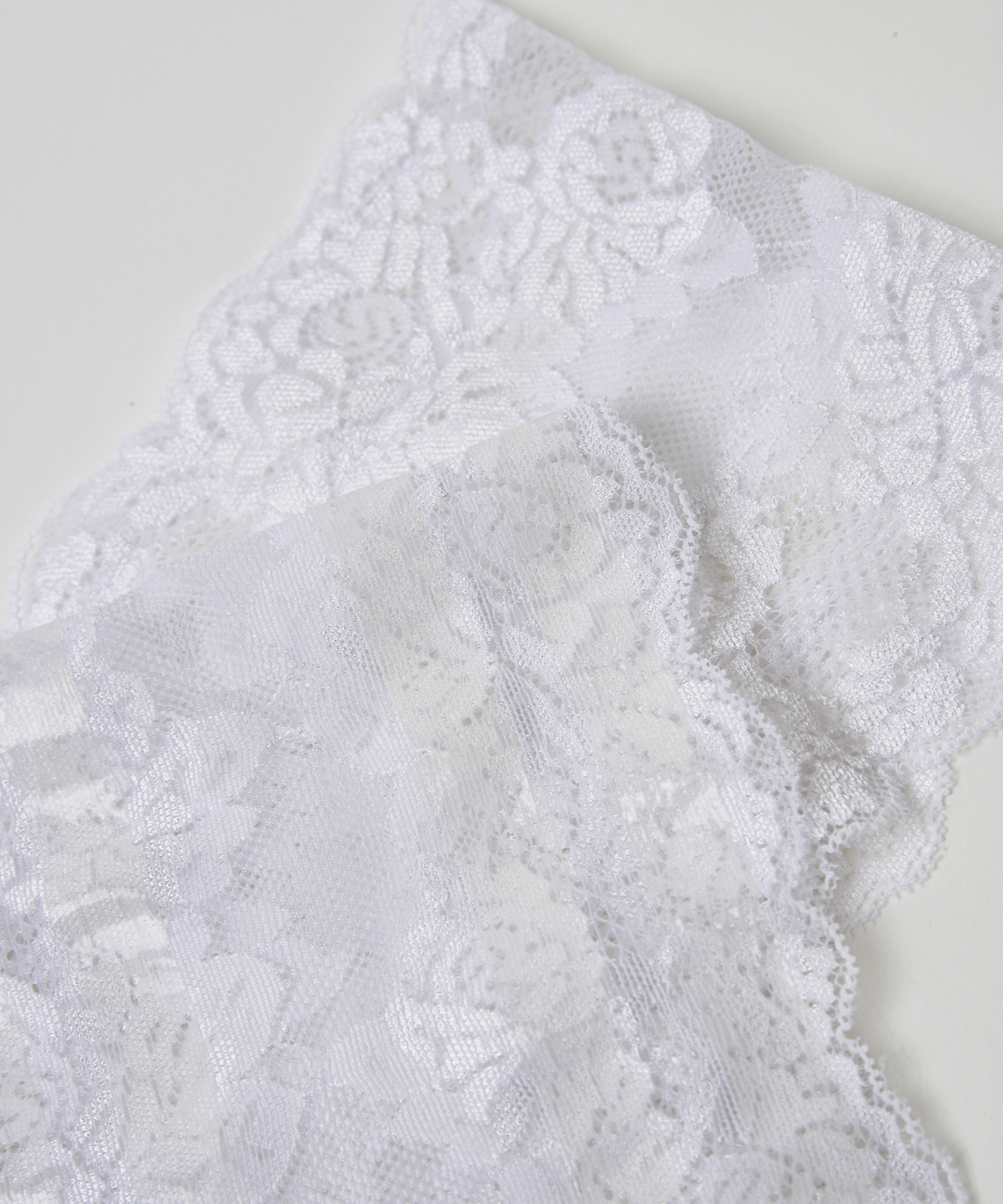 Lace Thigh Bands, White, main