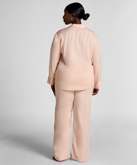 Ayla Satin Long-Sleeved Jacket, Pink