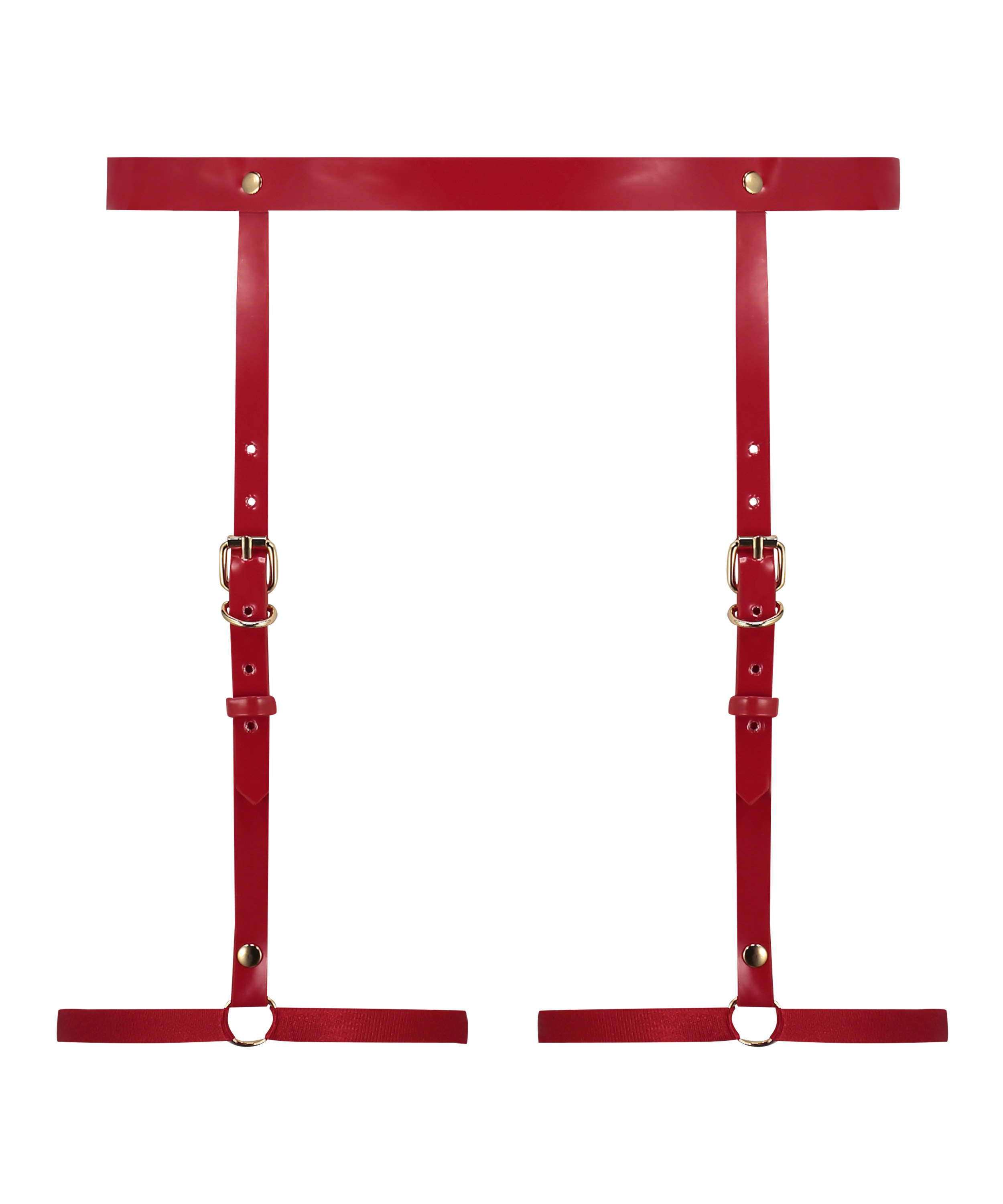 Faux Leather Suspender, Red, main