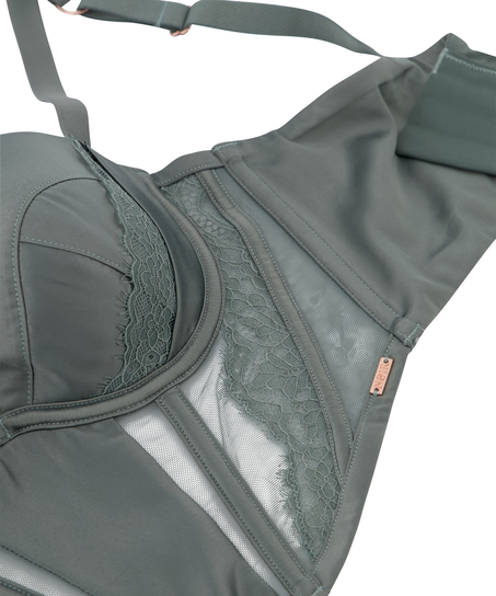 Nicole Padded Underwired Longline Bra, Green