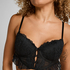 Posie Padded Underwired Longline Bra, Black