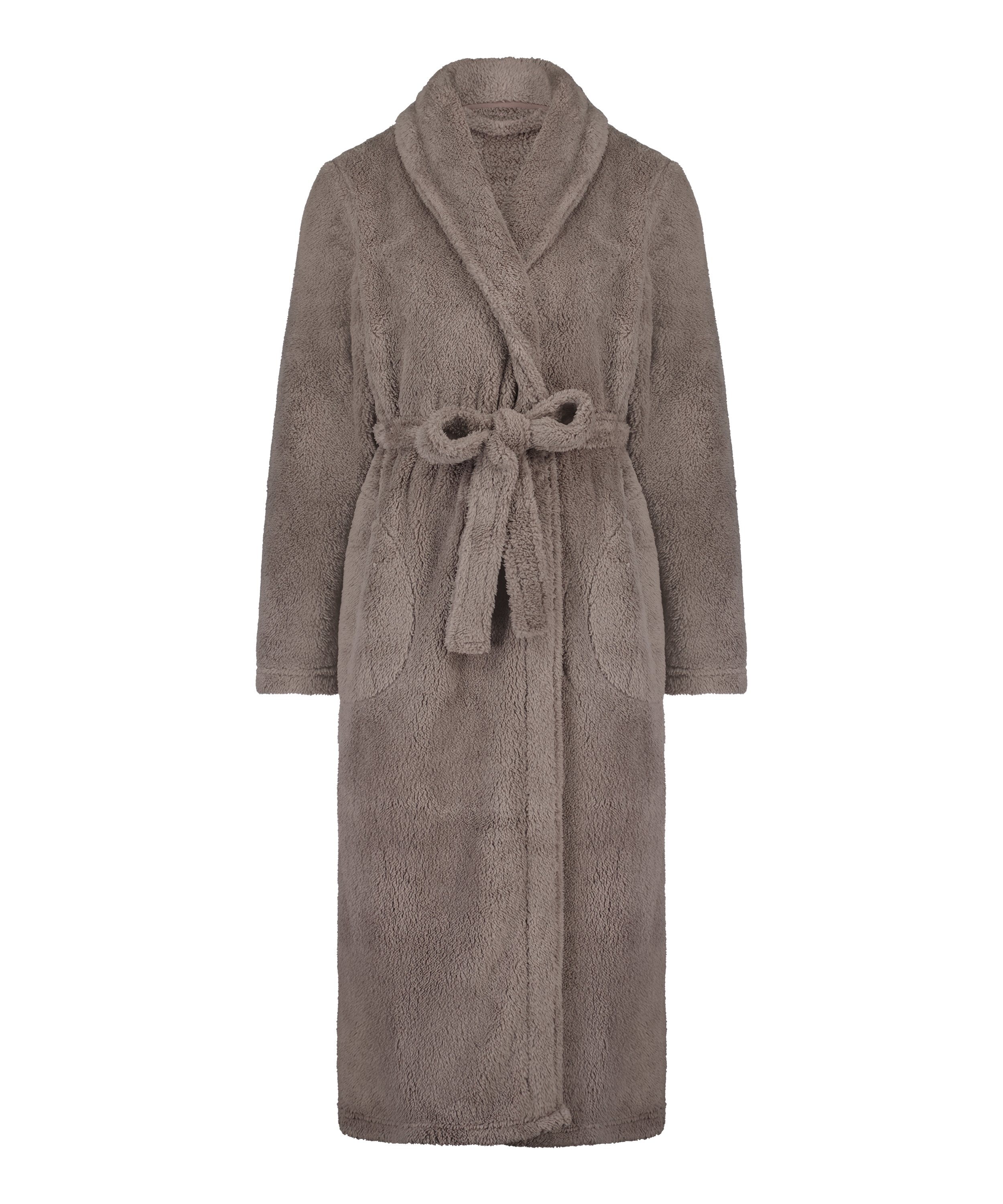 Fleece Bathrobe, Beige, main