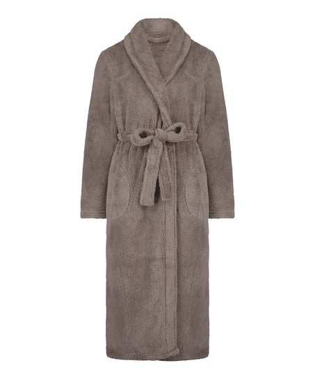 Fleece Bathrobe, Beige