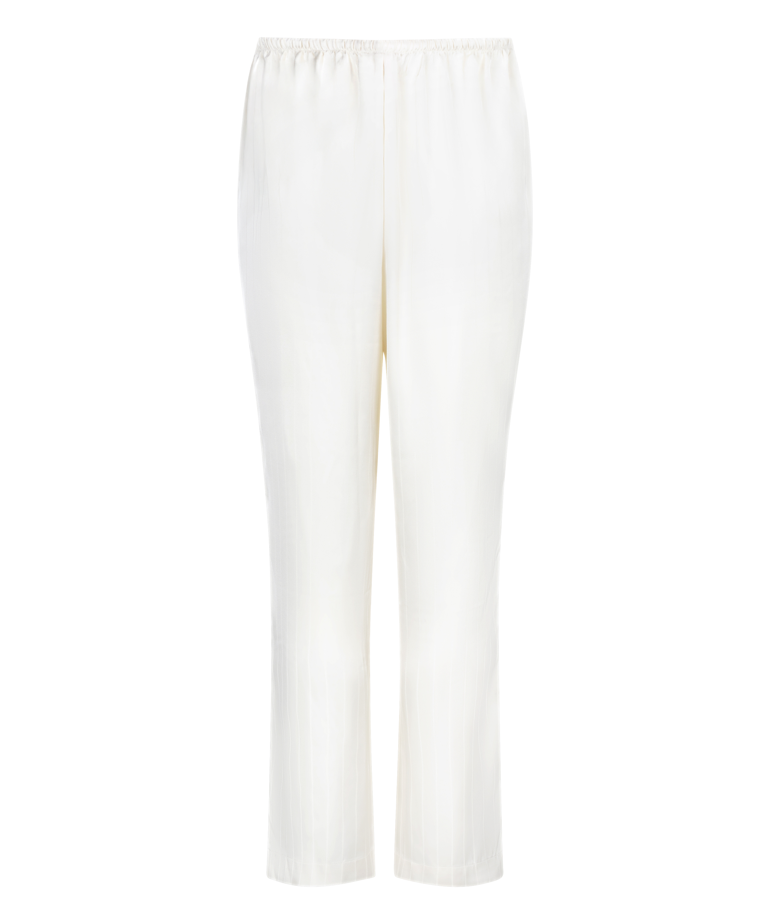 Satin Pinstripe Trousers, White, main