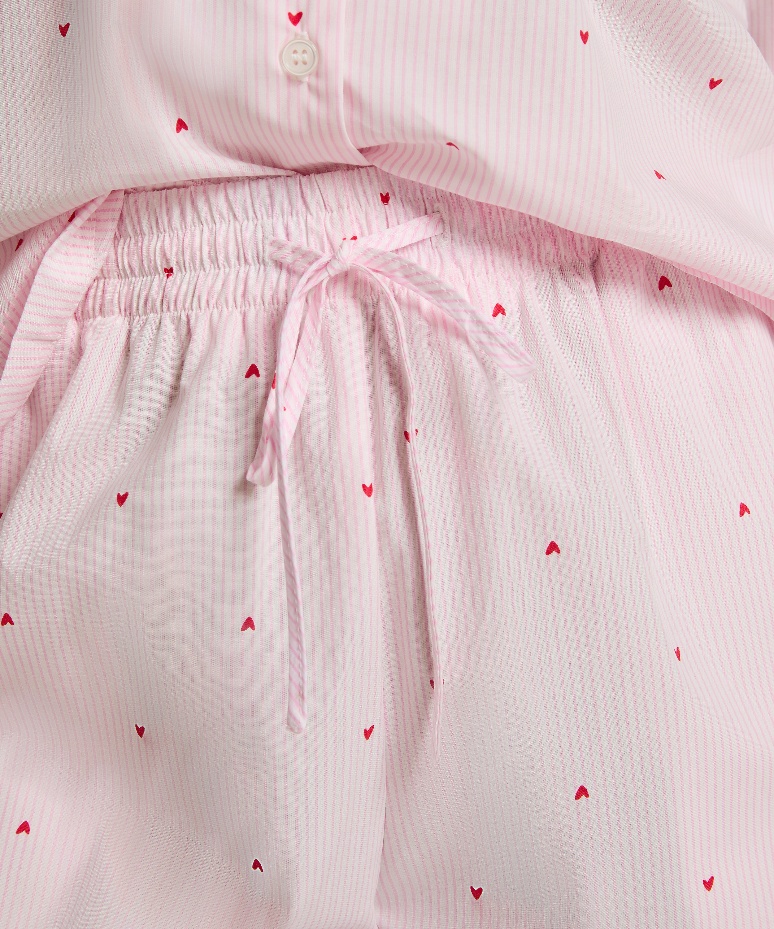 Pant Cotton Stripe Heart, White, main