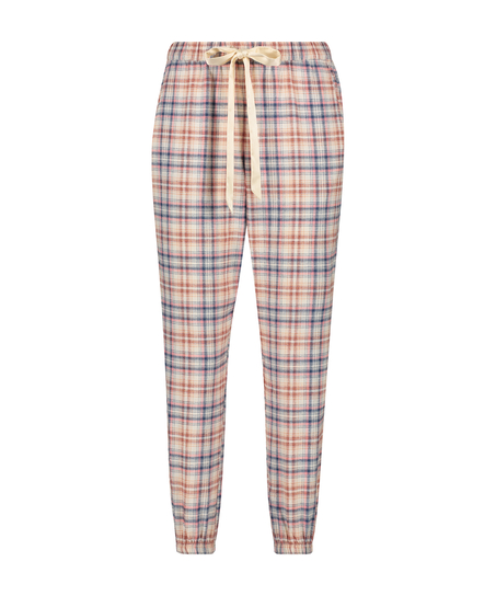 Petite Twill Check Pyjama Pants, Beige