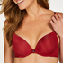 Plunge Padded Underwired Bra, Red