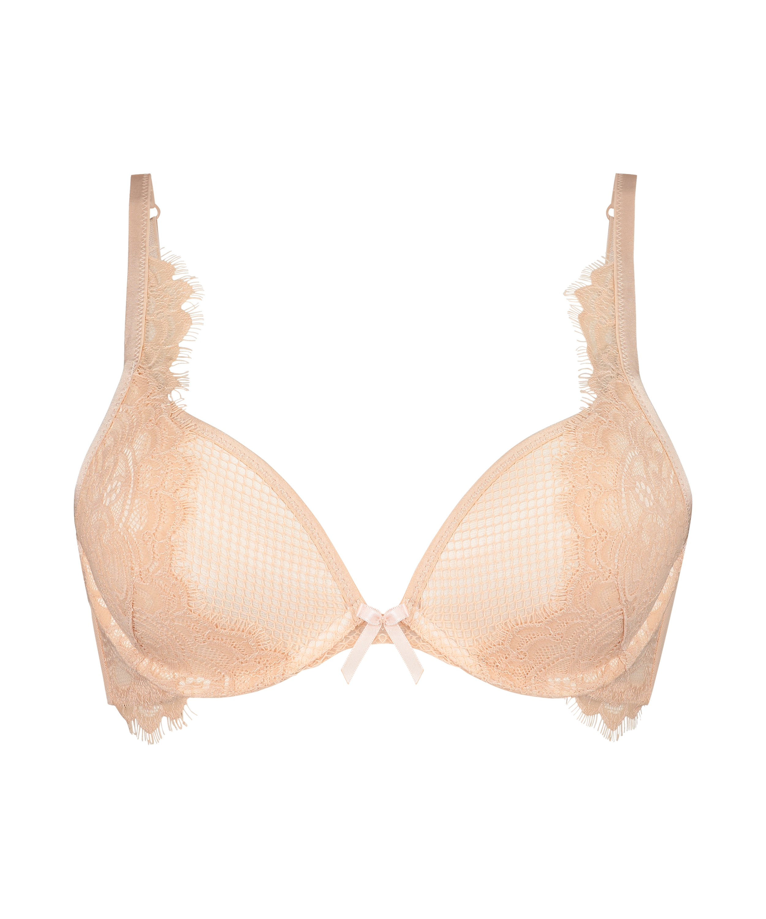 Yves padded underwired push-up bra, Beige, main
