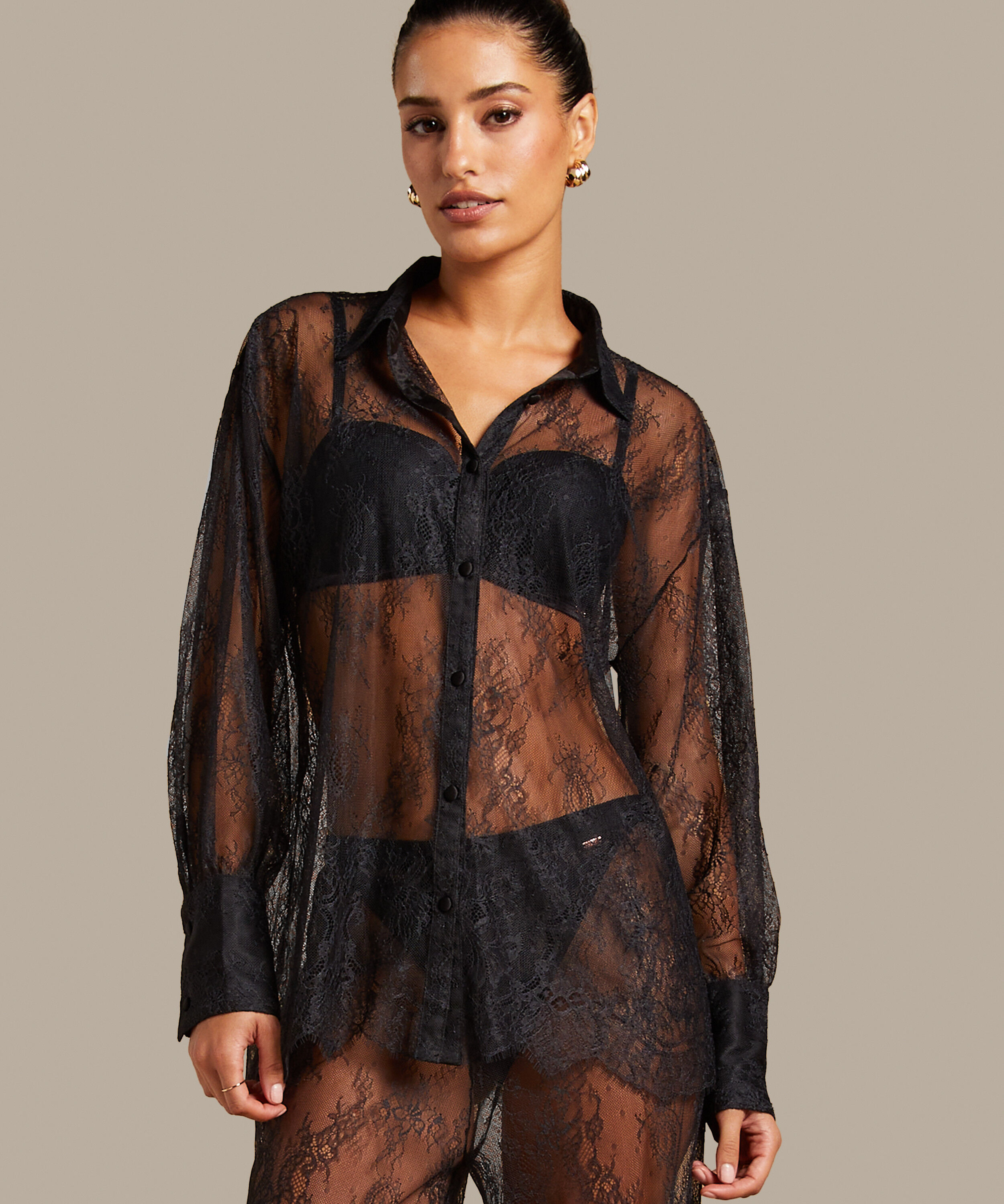 Camille Lace Top, Black