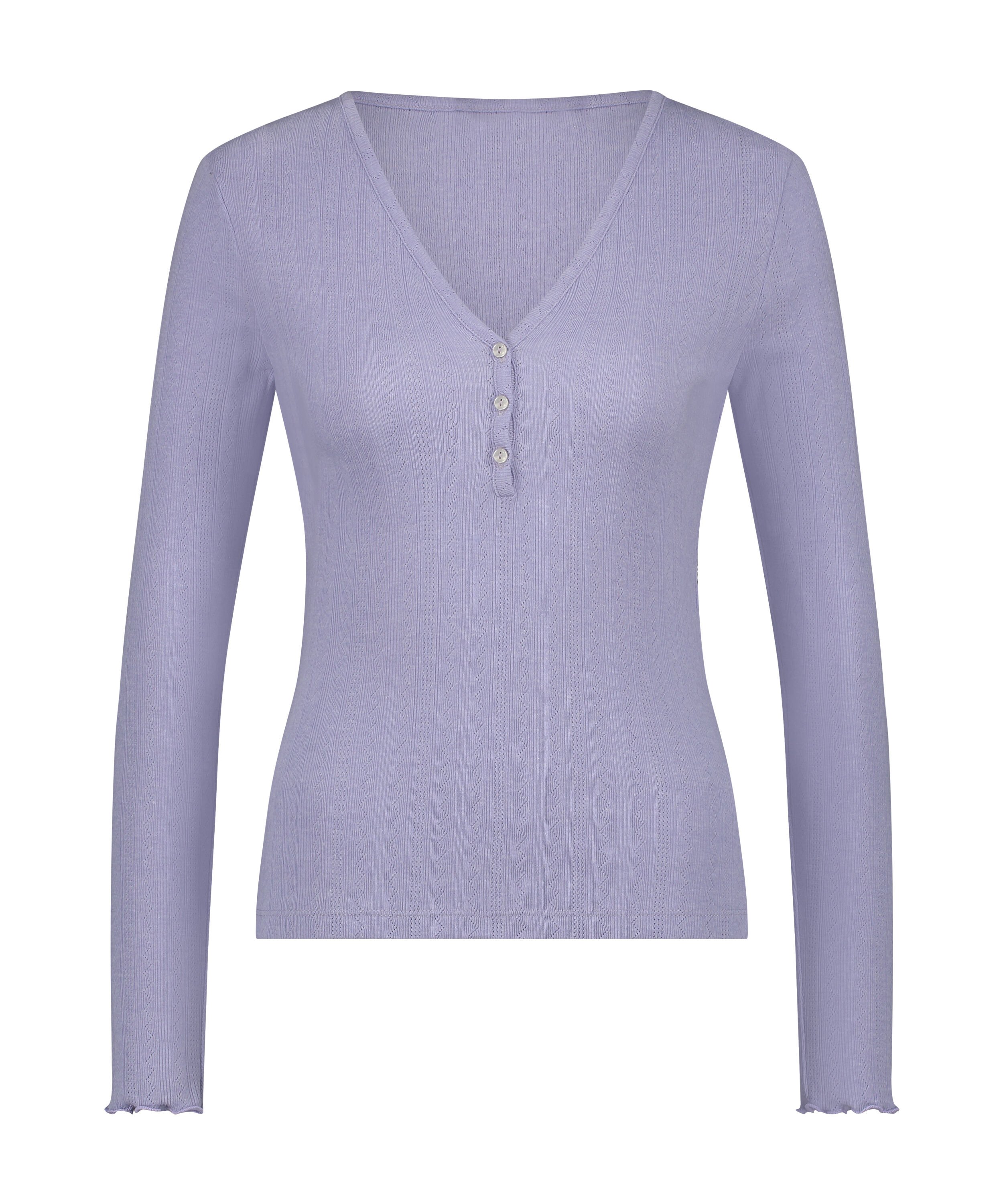 Henley Pyjama Top, Purple
