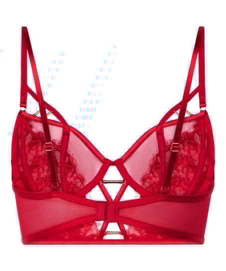 Noeki Non-Padded Longline Underwired Bra, Red