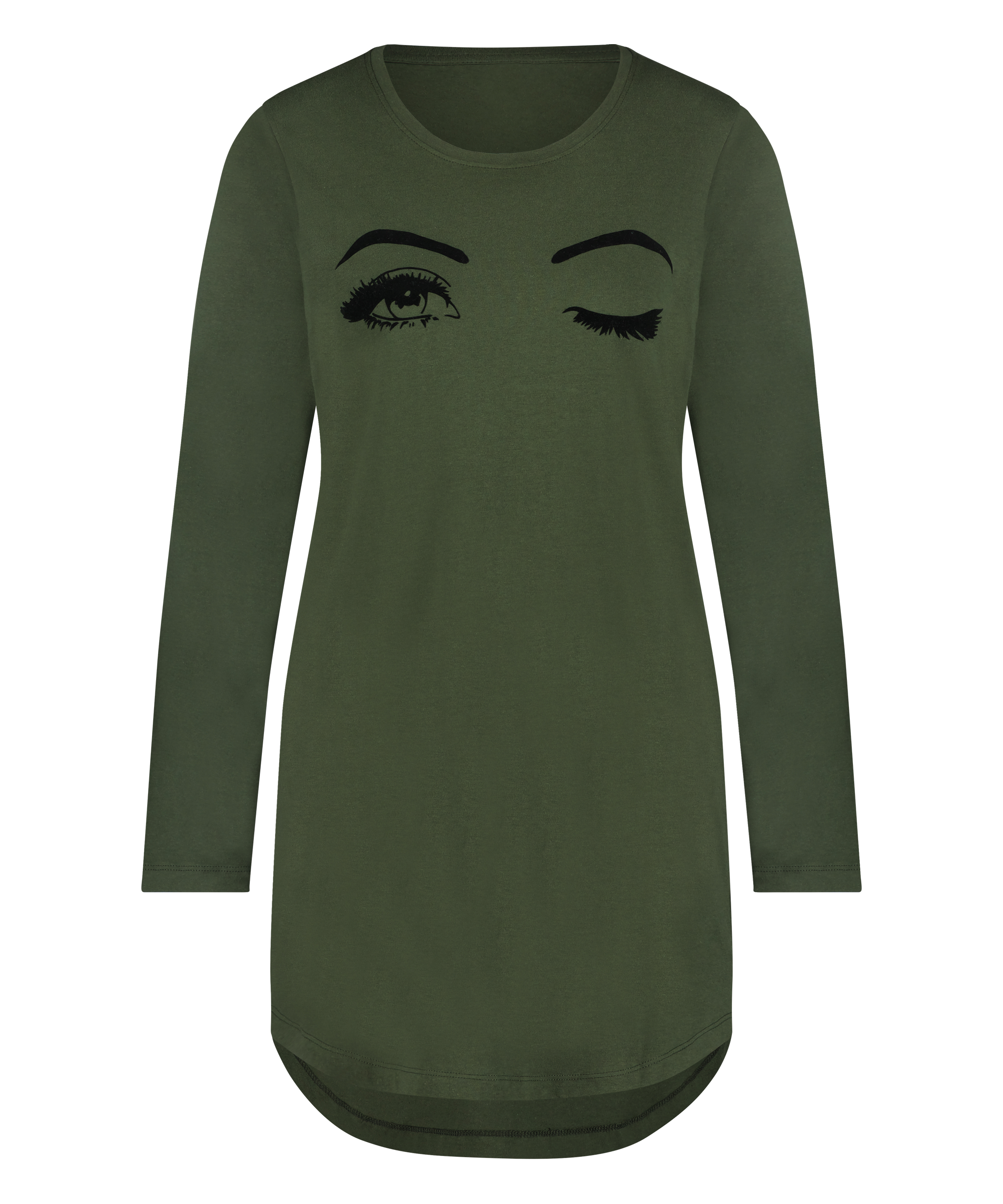Round Neck Nightshirt, Green, main