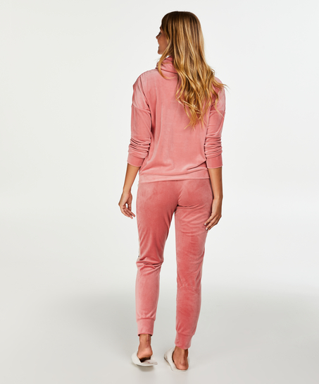 Velvet Jogging Pants, Pink