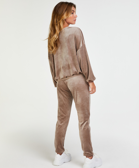 Lurex velours top, Brown