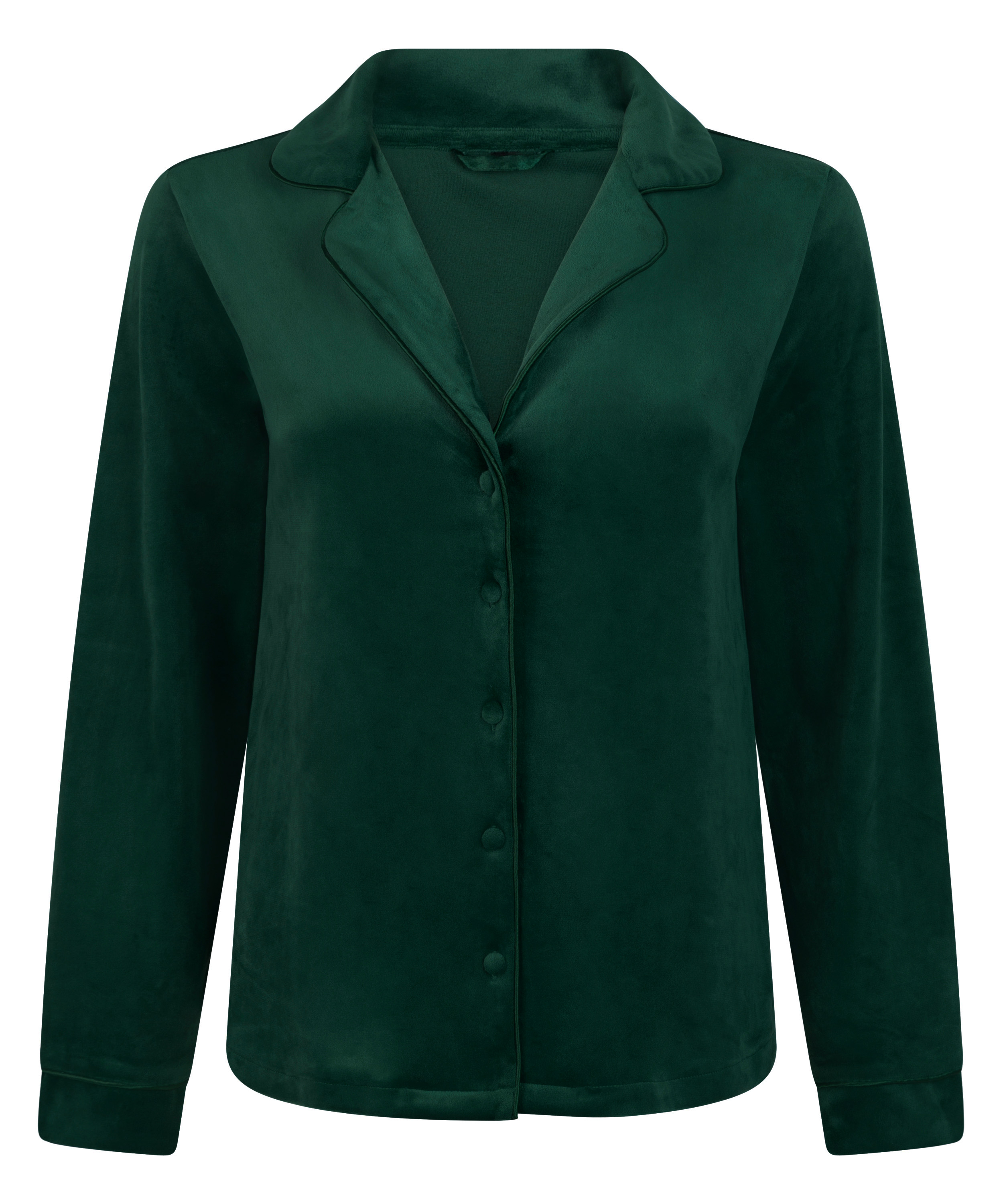 Velours Long-Sleeved Jacket, Green, main