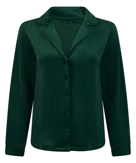 Velours Long-Sleeved Jacket, Green