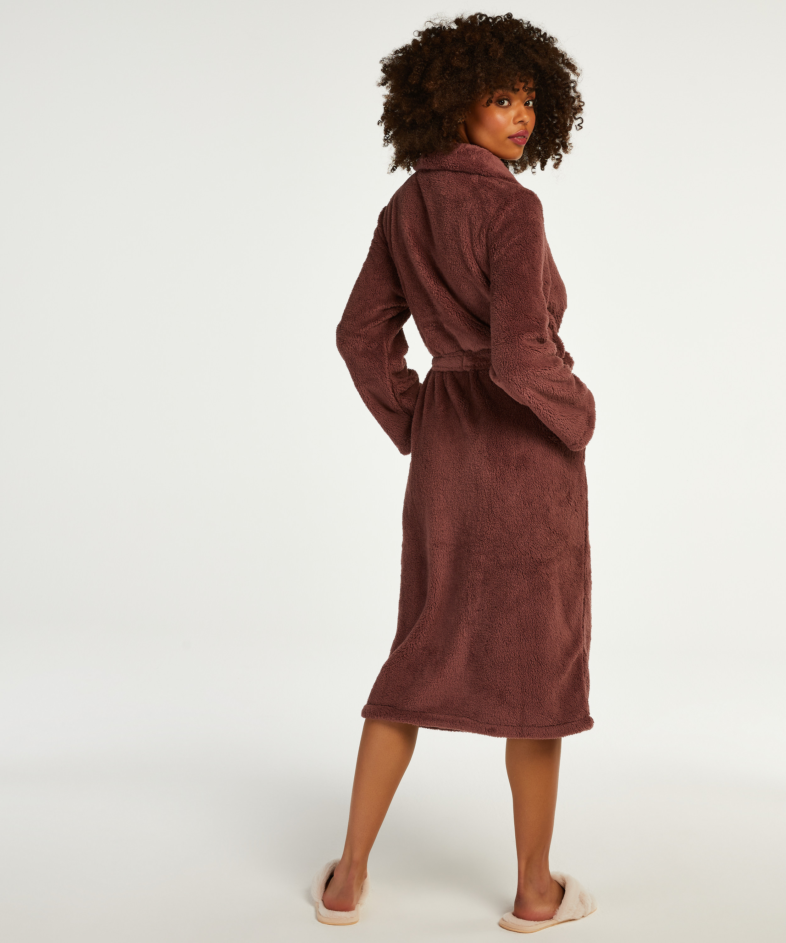 Fleece Bathrobe, Purple, main