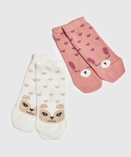 2 Pairs Of Socks, Pink