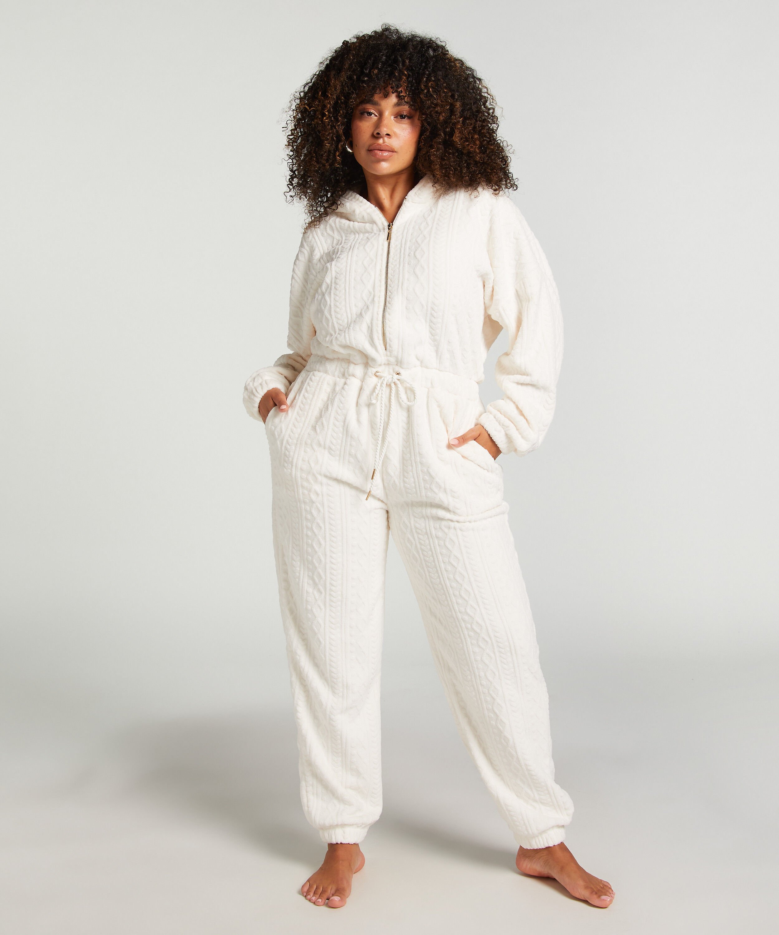 Fleece Onesie, White Fleece Onesie, White