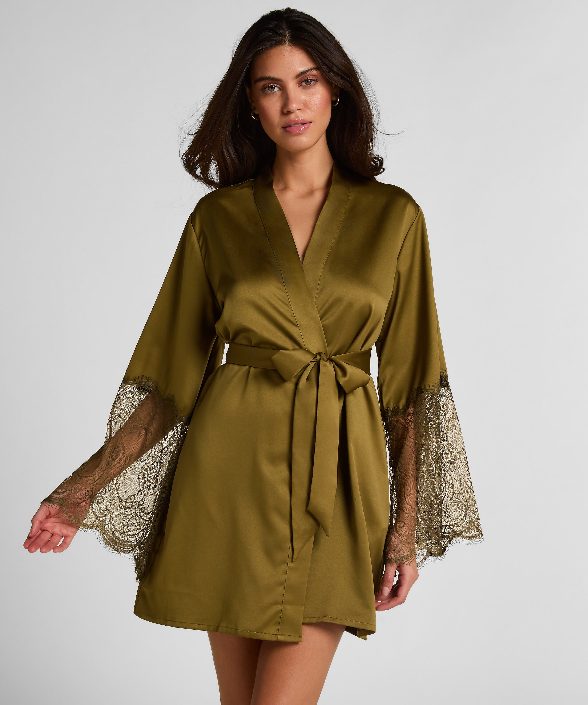 Satin Kimono, Green