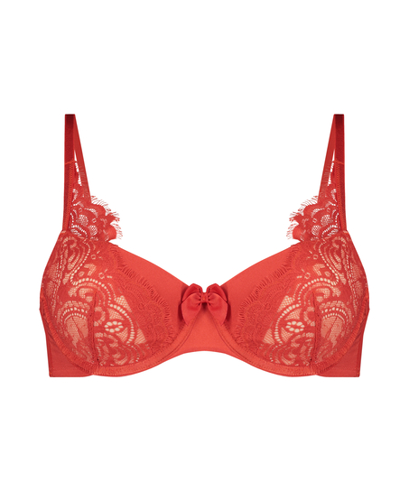 Kat padded underwired bra, Red