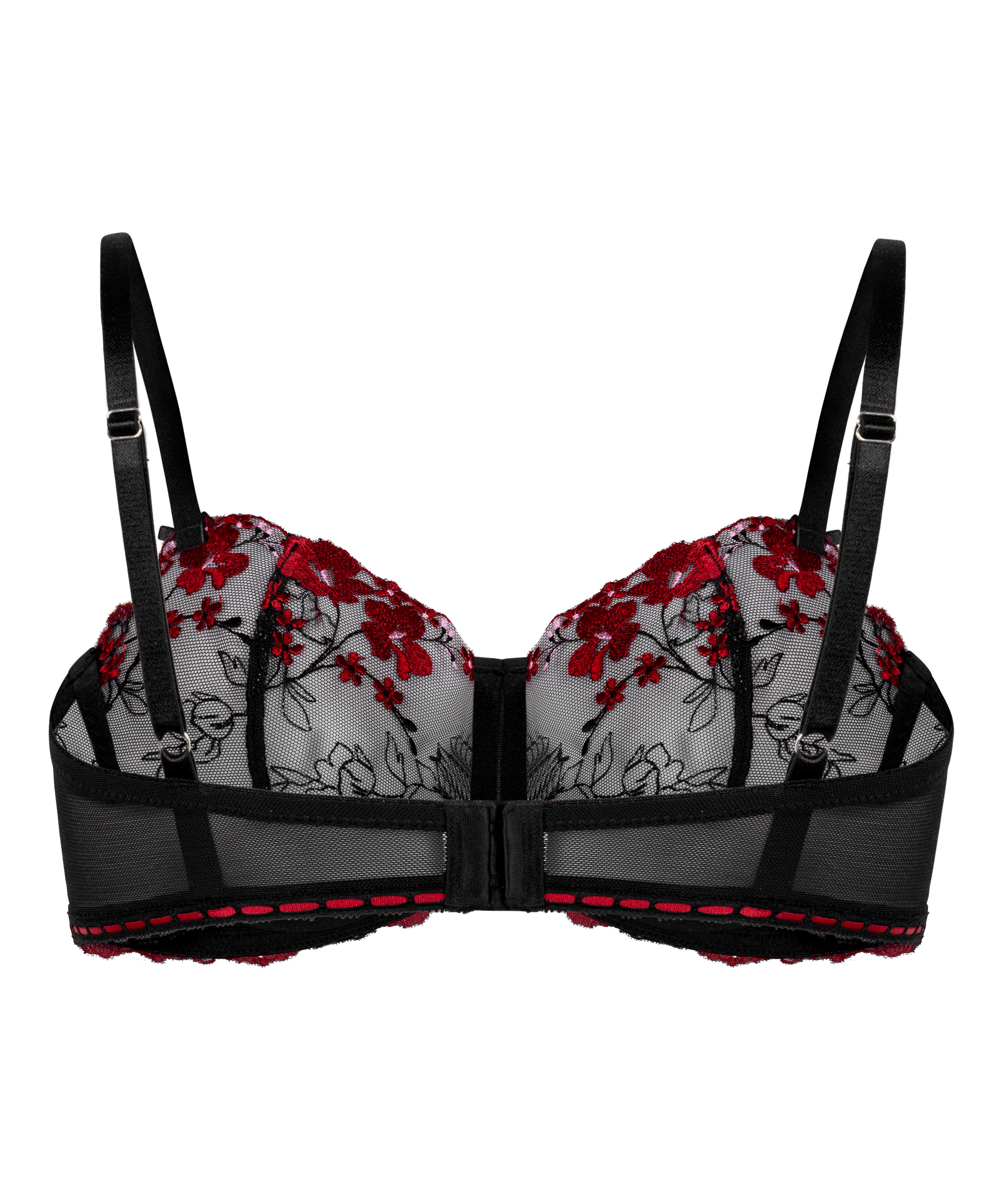 Peonie Non-Padded Underwired Bra, Black, main