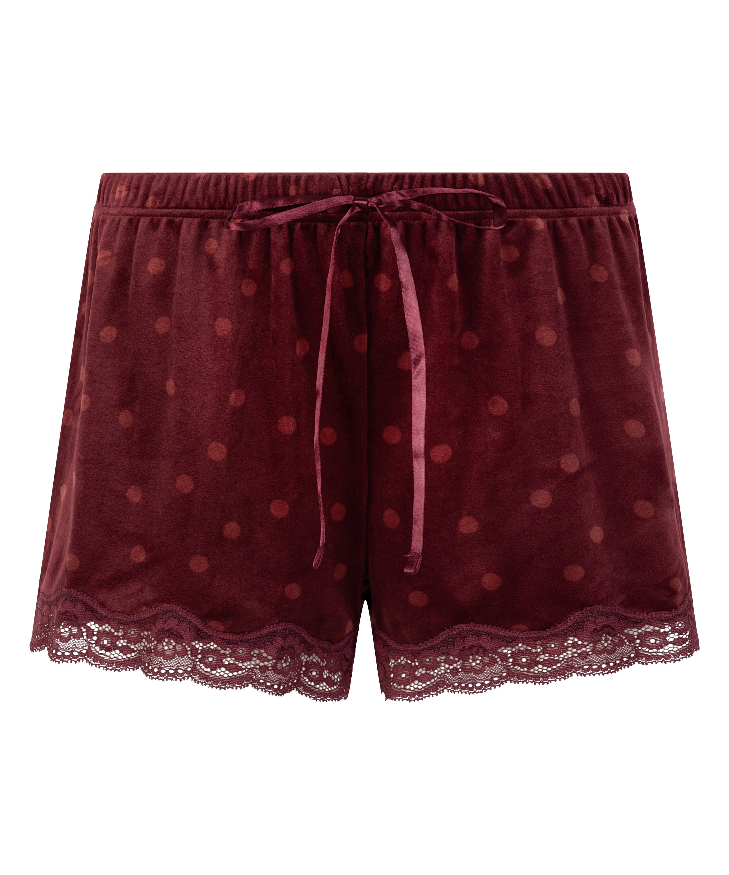 Velvet lace shorts, Purple, main