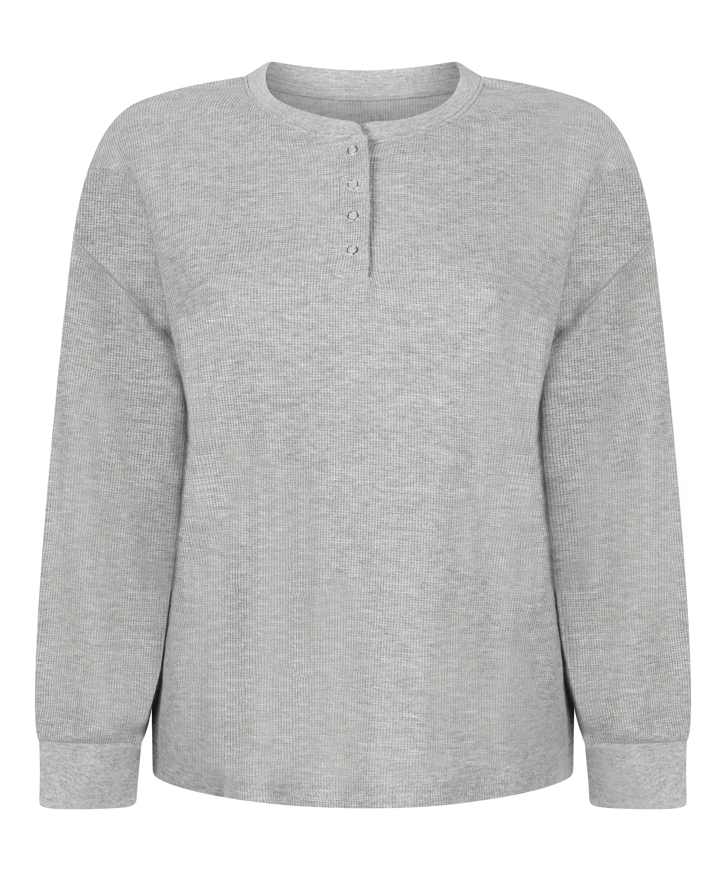 Top Waffle Henley, Grey