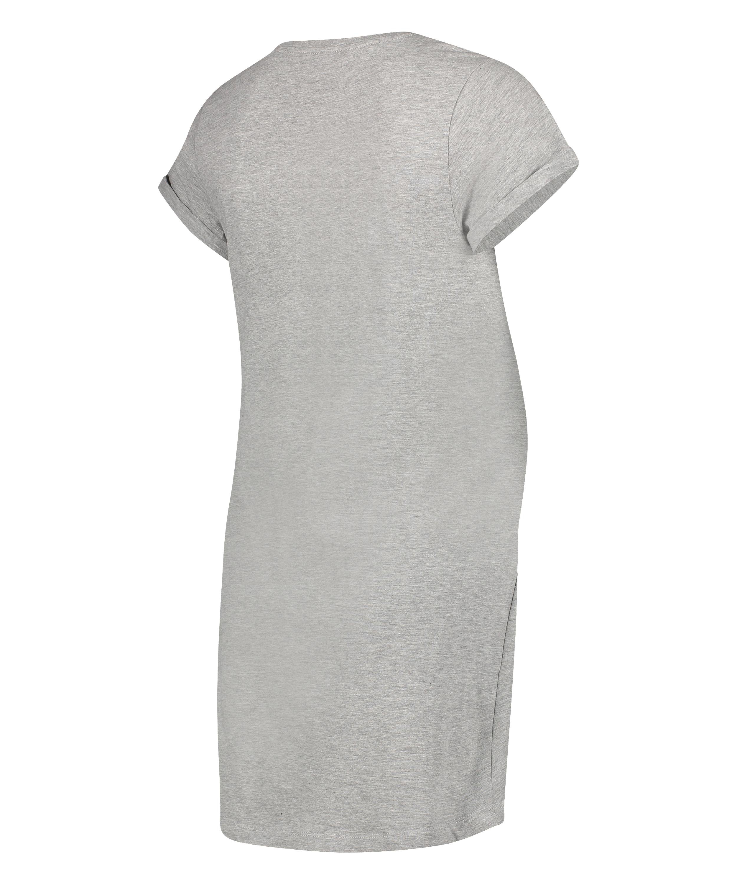 Short-Sleeved Maternity Nightshirt, Grey, main