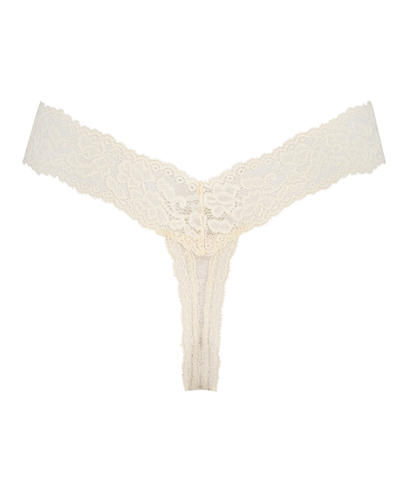 Cotton extra low thong, Beige