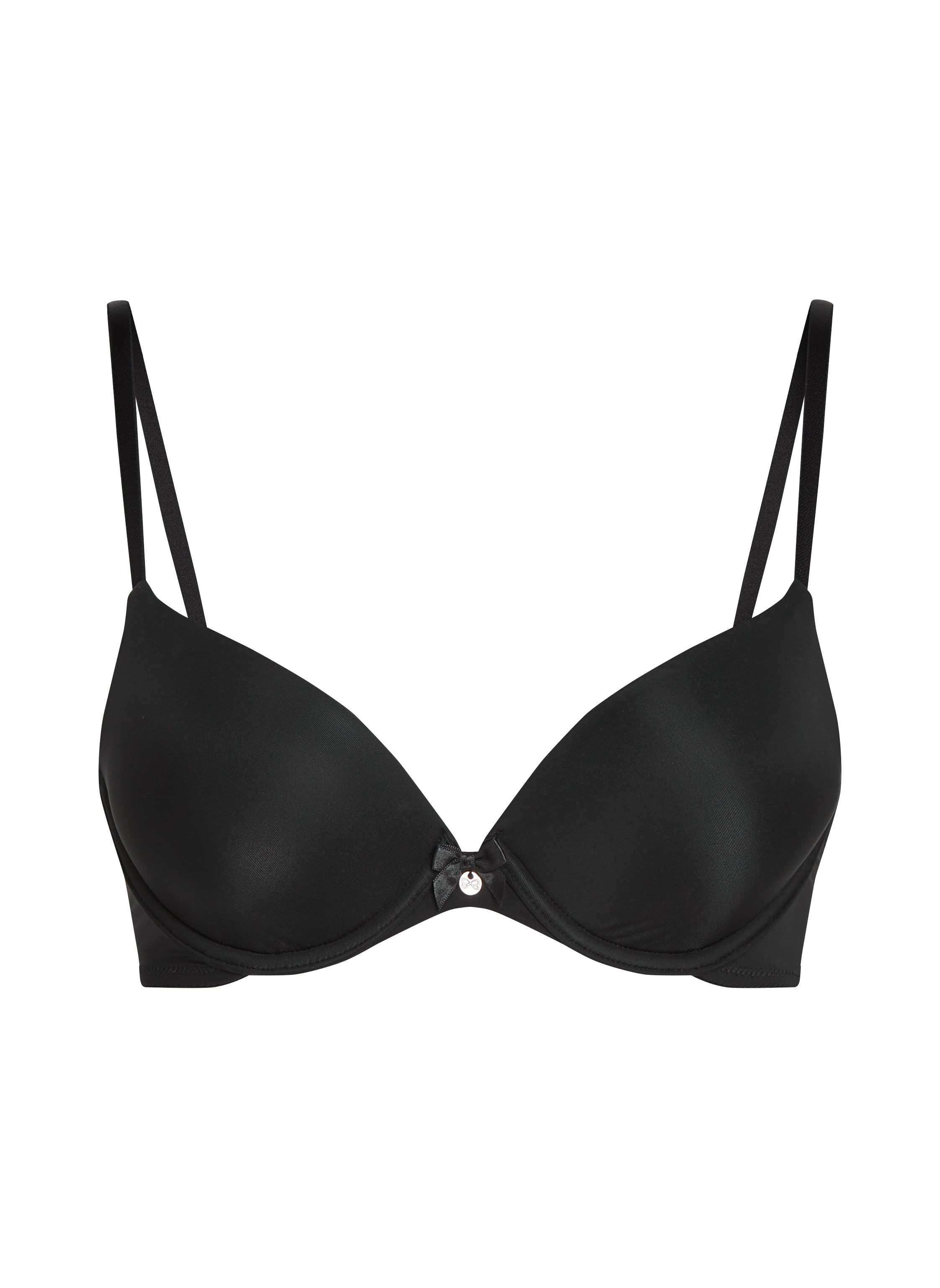 Plunge Padded Underwired Bra, Black, main