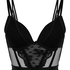 Coco Padded Underwired Longline Push-Up Bra, Black