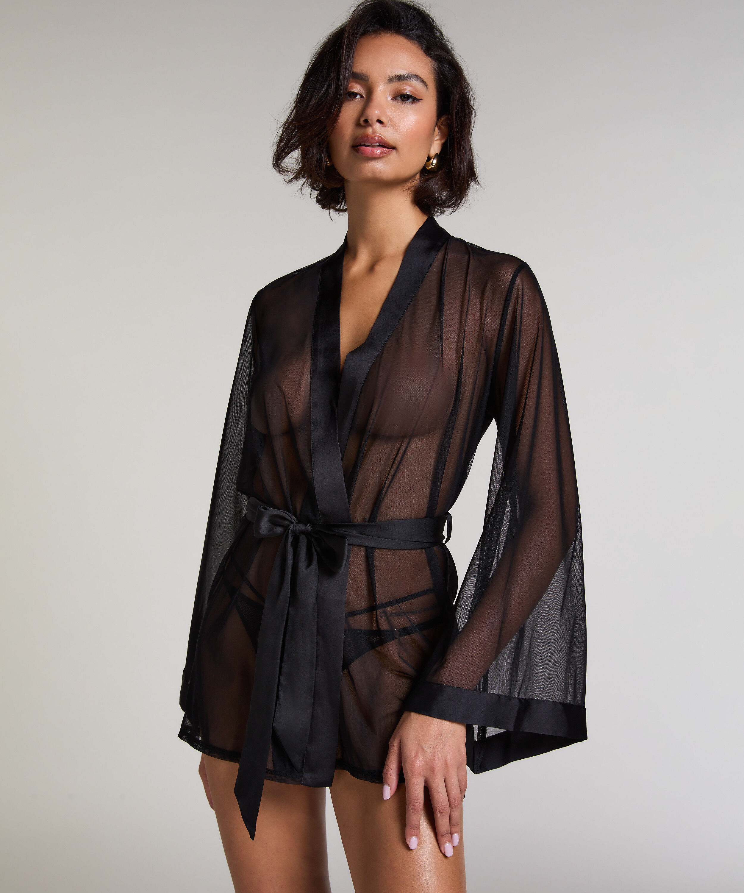 Maxime Tulle Kimono, Black Maxime Tulle Kimono, Black