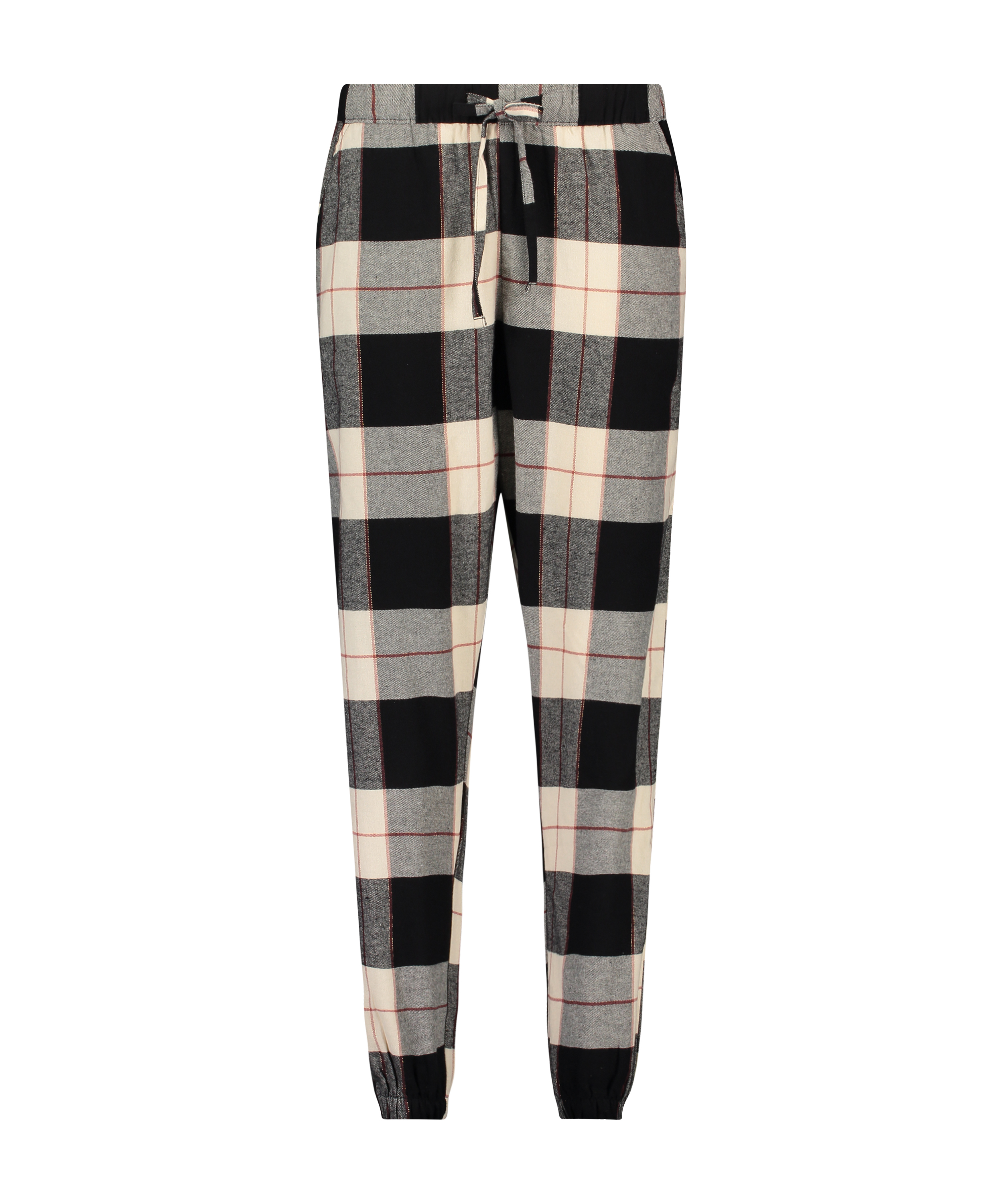 Petite Twill Check Pyjama pants, Black, main