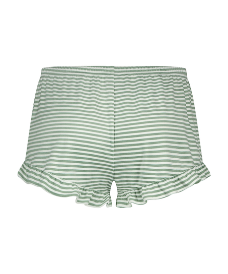Velours Ruffle Shorts, Green