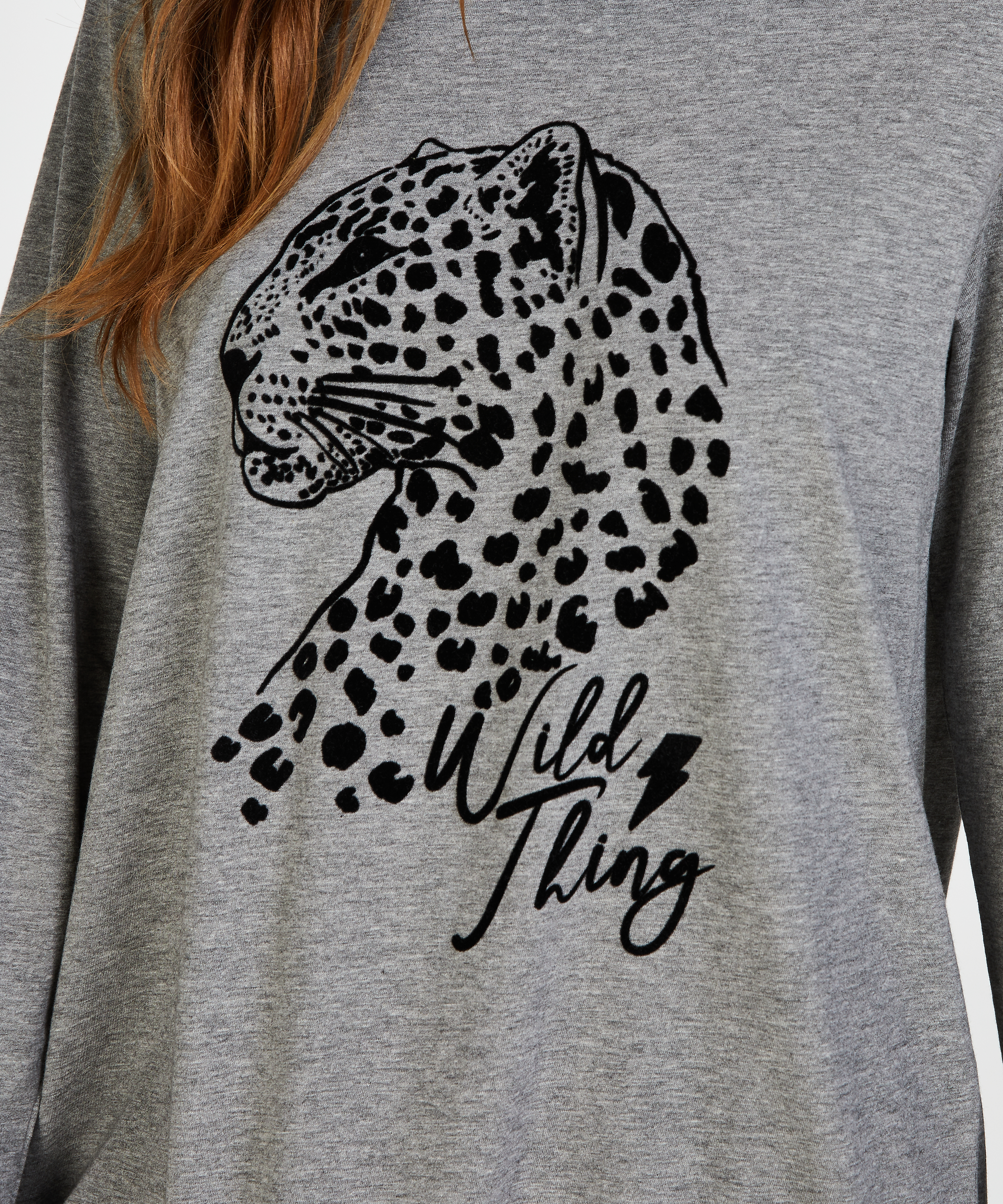 Round Neck Nightshirt, Grey, main